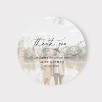 Thank You Chic Calligraphy Photo Wedding