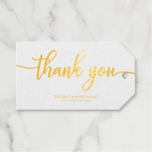 Thank You - Chic Calligraphy Wedding Favour Gift Tags