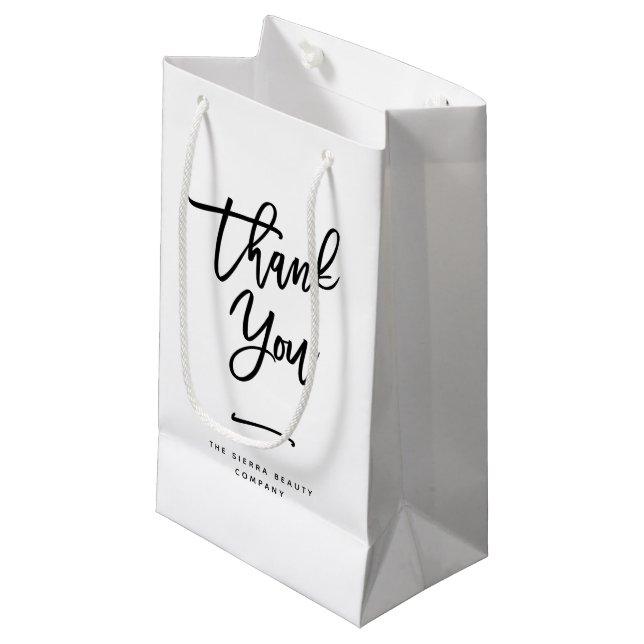 Thank You | Chic Custom Retail Shopping Bag (Front Angled)