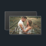 thank you chic handwriting wedding photo magnet<br><div class="desc">background photo by freepik.com
elegant thank you modern script wedding photo magnetic card</div>