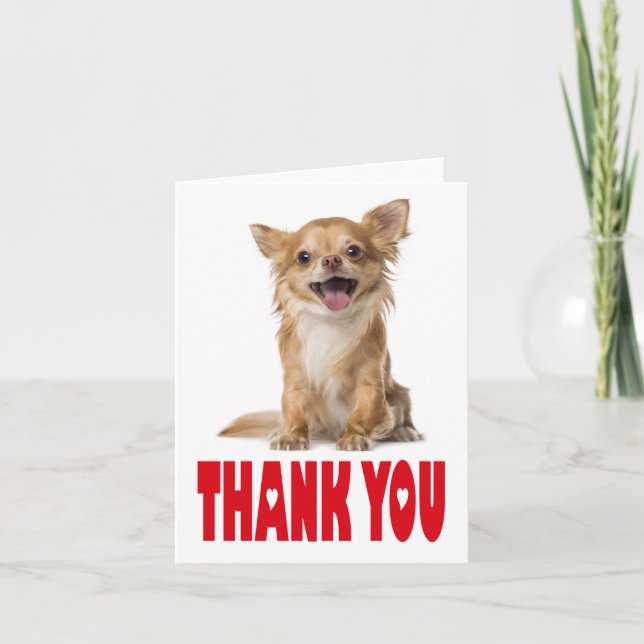 Thank You Chihuahua Puppy Dog Blank Notecard (Front)