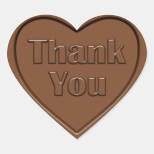 Thank You Chocolate Heart Sticker