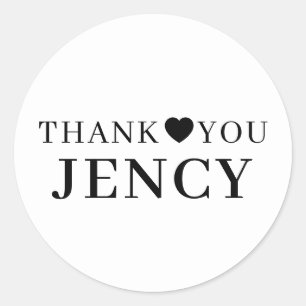 Thank You Christian Faith Heart Design Classic Round Sticker