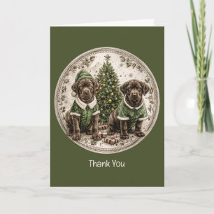 Thank You Christmas Black Labrador Retriever Puppy Card