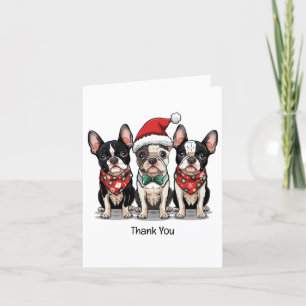 Thank You Christmas Boston Terrier Dogs