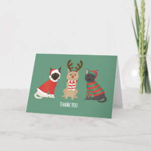 Thank You Christmas Cats Card