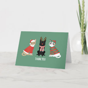 Thank You Christmas Cats Card