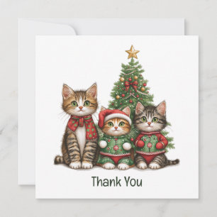 Thank You Christmas Cats Card