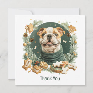 Thank You Christmas English Bulldog Card