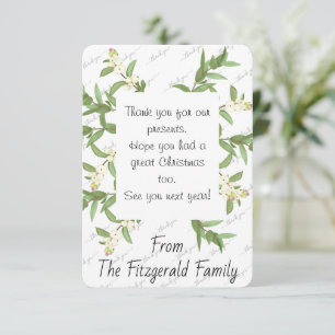 Thank You Christmas Holiday Custom Personalized Card