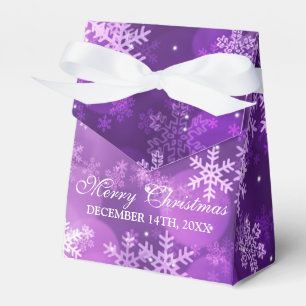 Thank You Christmas Holiday Sparkle Purple Favor Box