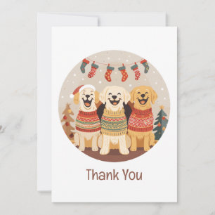 Thank You Christmas Labrador Retriever Dogs Card