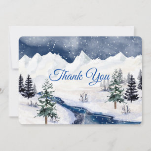 Thank You, Christmas Winter Wedding Custom You Card