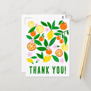 Thank You Citrus Celebration Custom Colourful Postcard
