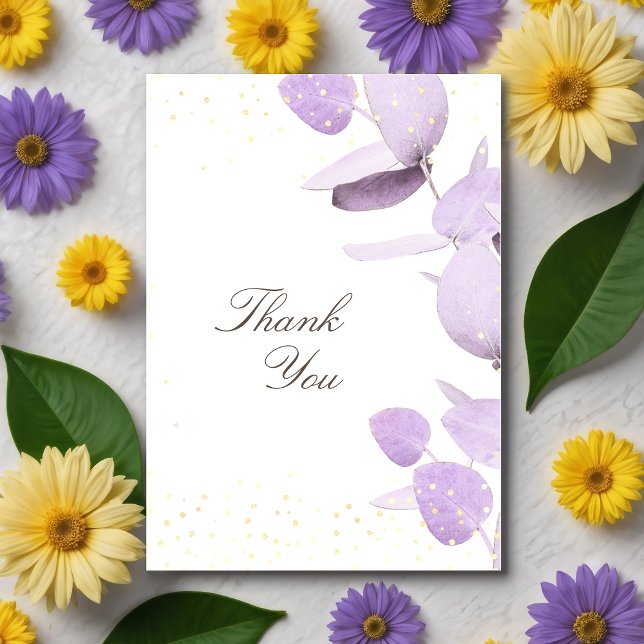 Thank You Classic Lavender Eucalyptus Glitter Card (Creator Uploaded)