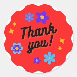 Thank you classic round sticker