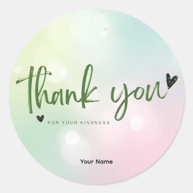 Thank You Classic Round Sticker (Front)