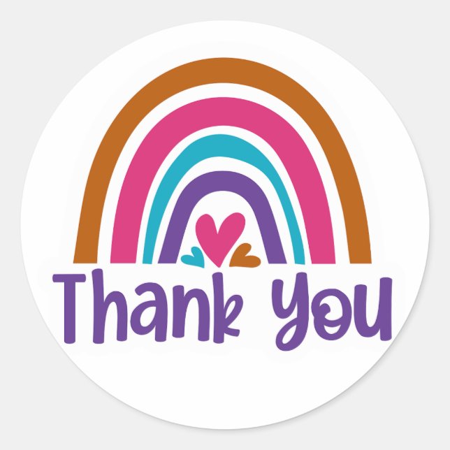 Thank You Classic Round Sticker (Front)