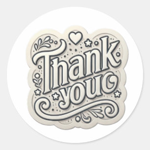 Thank you classic round sticker