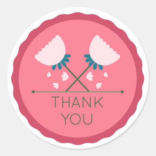 Thank You   Classic Round Sticker (Front)