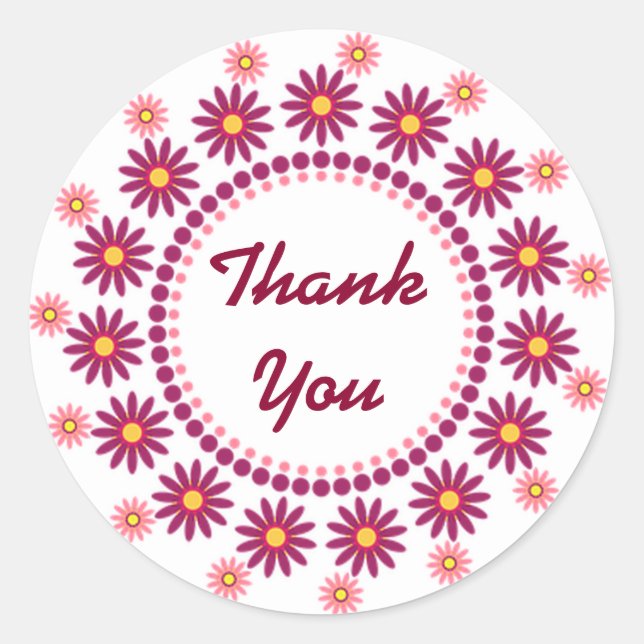 Thank You Classic Round Sticker (Front)