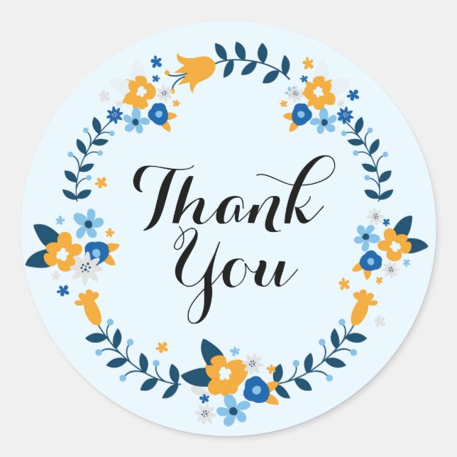 Thank You Classic Round Sticker (Front)