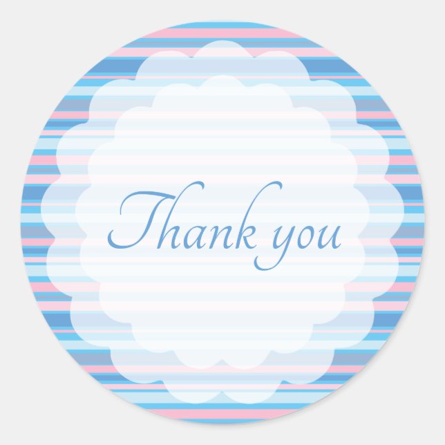 Thank you classic round sticker (Front)