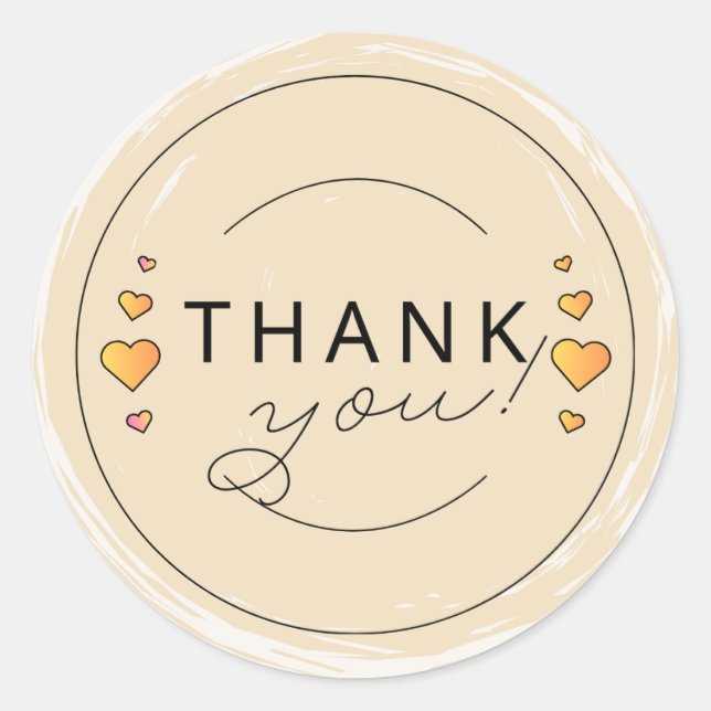 Thank You Classic Round Sticker (Front)