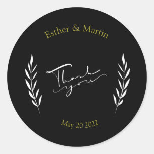Thank you classic round sticker