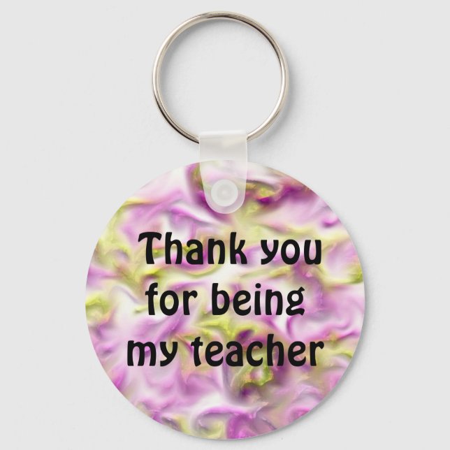 Thank You Classroom Pastel Teacher Appreciation Keychain (Front)