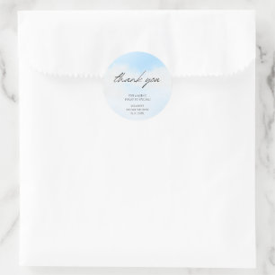 Thank you Cloud 9 Pastel Gradient Bridal Shower Cl Classic Round Sticker