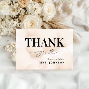 Thank You Cloud Nine Heart Script Bridal Shower Card