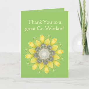 Thank You Co-Worker Custom Flower Garden Floral Card