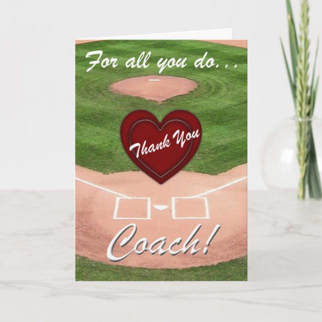Thank You Coach!-Baseball Card (Front)