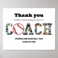Thank You Coach Baseball Team Photo Collage