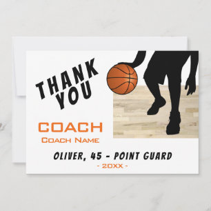 Thank you Coach Basketball Player Silhouette Card