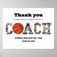 Thank You Coach Basketball Team Photo Collage 