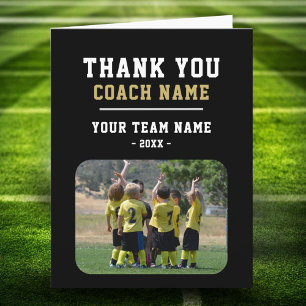 Thank you Coach Big Card with Team Name Photo
