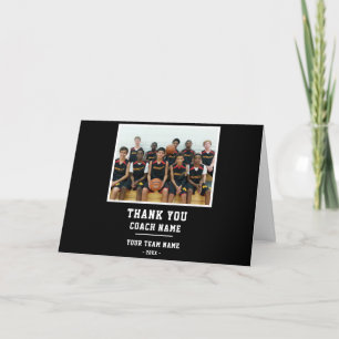 Thank you Coach Card Team Name Photo