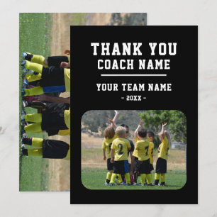 Thank you Coach Card with Team Name Photo