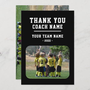 Thank you Coach Card with Team Name Photo