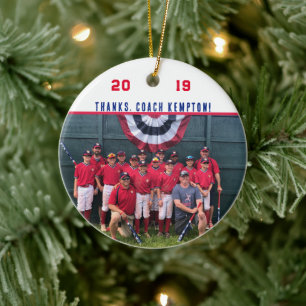Thank You Coach Cooperstown Team Photo Keepsake Ceramic Ornament