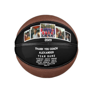 Thank You Coach, Custom 5 photos & teammates names Mini Basketball