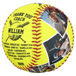 Thank You Coach, Custom 6 photos & teammates names Softball