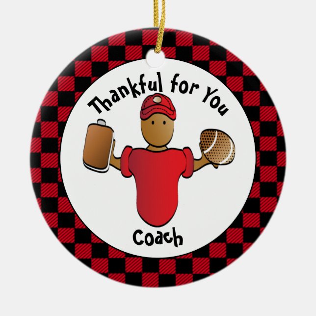 Thank You Coach Gift - Personalized Keepsake Ceramic Ornament (Front)