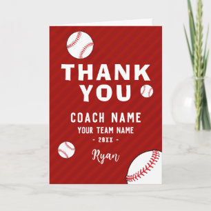 Thank you Coach Red Baseball  Card