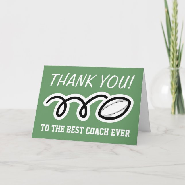 Thank you coach | rugby greeting cards (Front)