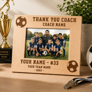 Thank you Coach Soccer Team Name Sports Etched Frames