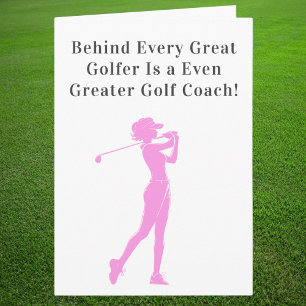 Thank You Coach Sporty Woman Golfer Card