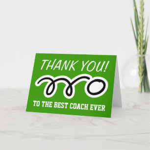 Thank you coach table tennis greeting cards